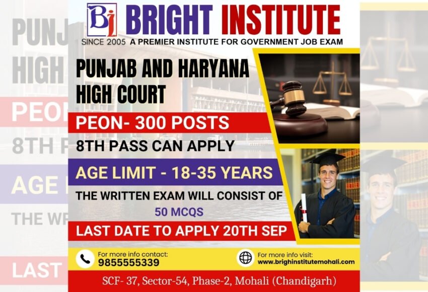 Punjab and Haryana High Court Recruitment 2024 - brightinstitutemohali