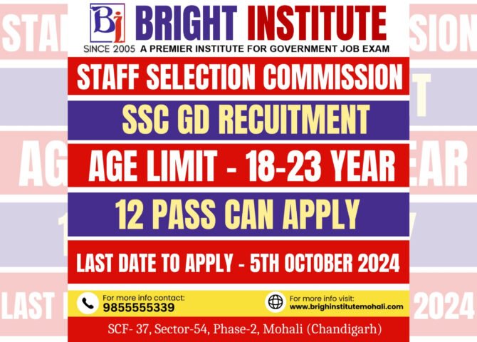 SSC GD Constable Recruitment 2024 - Brightinstitutemohali