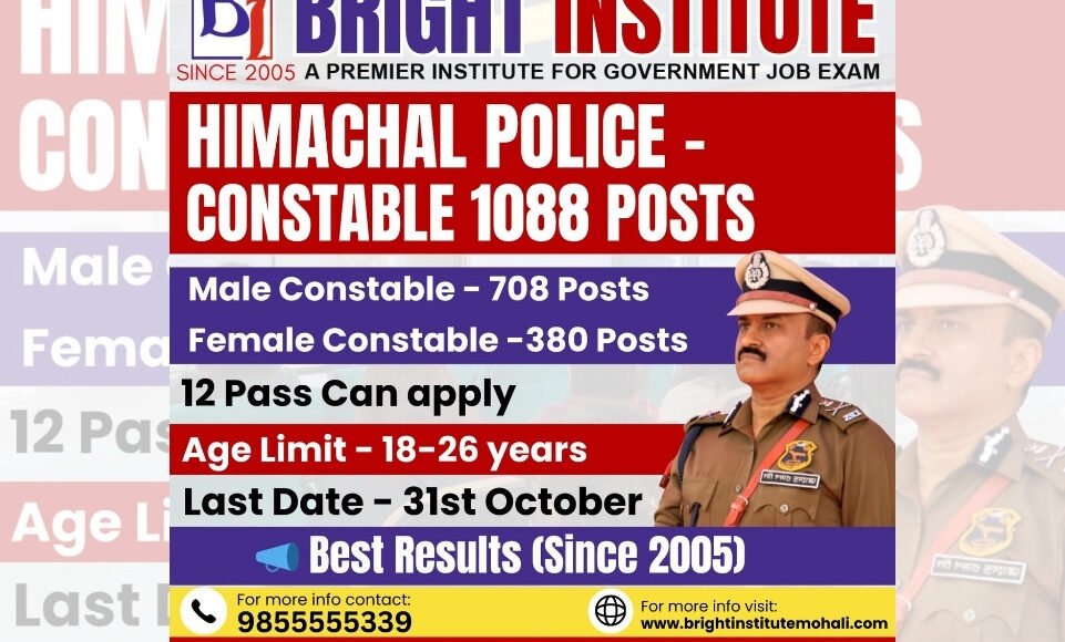 HIMACHAL POLICE EXAM COACHING CONSTABLE - BRIGHTINSTITUTEMOHALI