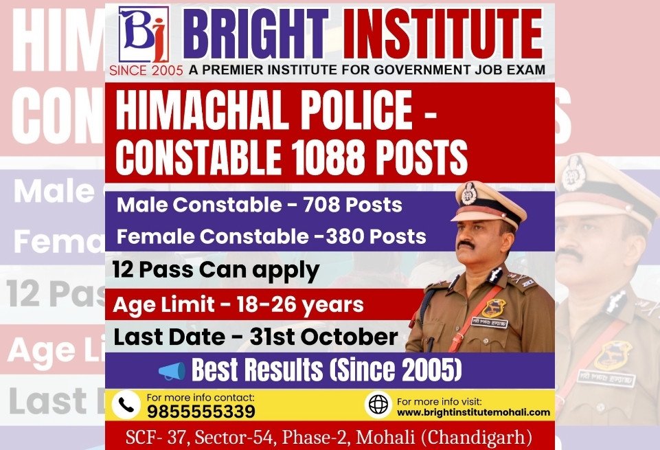 HIMACHAL POLICE EXAM COACHING CONSTABLE - BRIGHTINSTITUTEMOHALI