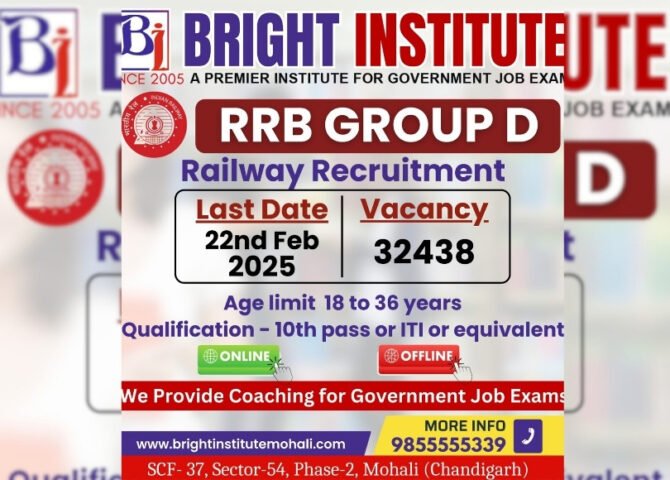 RRB Group D Railway Recruitment - Brightinstitutemohali