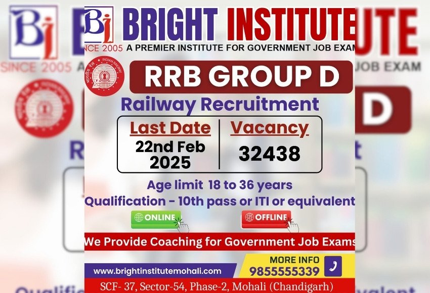 RRB Group D Railway Recruitment - Brightinstitutemohali