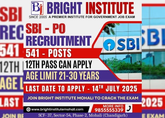 SBI PO 2025 Notification Out - Bright Institute Mohali