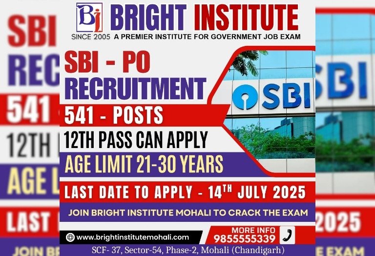 SBI PO 2025 Notification Out - Bright Institute Mohali