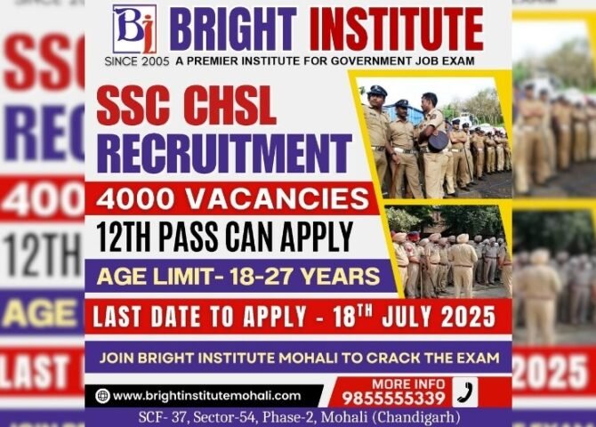 SSC CHSL 2025 Notification Out - Bright Institute Mohali