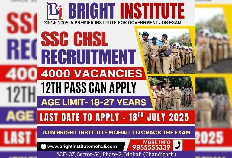 SSC CHSL 2025 Notification Out - Bright Institute Mohali