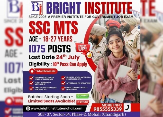 SSC MTS 2025 Notification Out - Bright Institute Mohali
