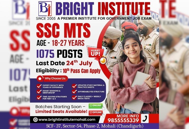 SSC MTS 2025 Notification Out - Bright Institute Mohali