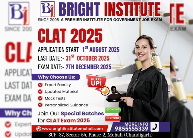 CLAT 2026 Recruitment - Bright Institute Mohali
