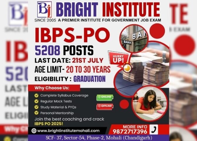 IBPS PO 2025 Notification Out - Bright Institute Mohali
