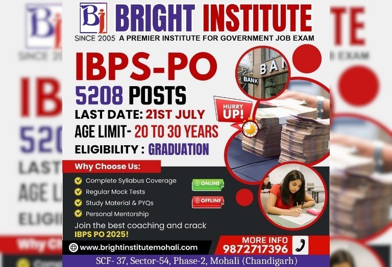 IBPS PO 2025 Notification Out - Bright Institute Mohali