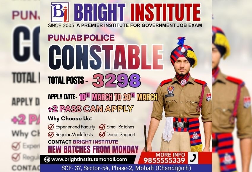 Punjab Police Constable Recruitment 2026 - Bright Institute Mohali