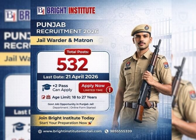 Punjab Recruitment Jail Warder & Matron - Bright Institute Mohali
