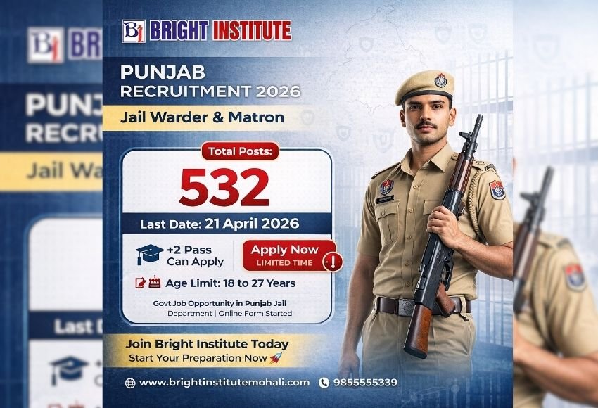 Punjab Recruitment Jail Warder & Matron - Bright Institute Mohali