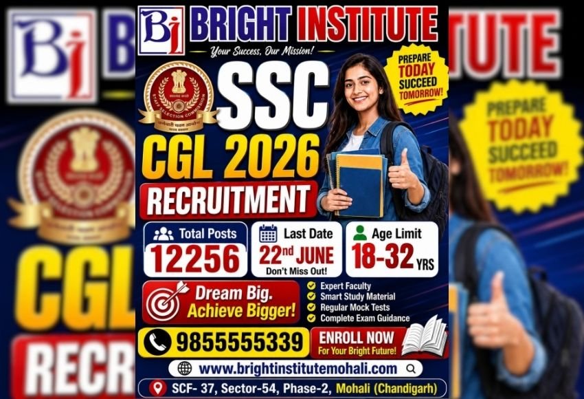SSC CGL Recruitment 2026 - Bright Institute Mohali
