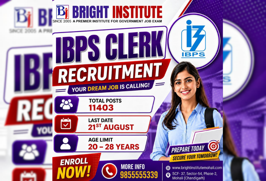 IBPS Clerk Recruitment 2026 - bright institute mohali