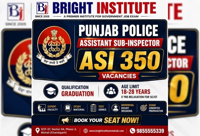 Punjab Police ASI Recruitment 2026 - Bright Institute Mohali