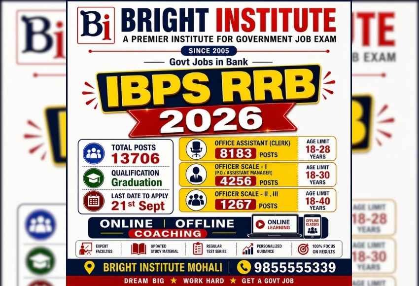 IBPS RRB Recruitment 2026 - Bright Institute Mohali